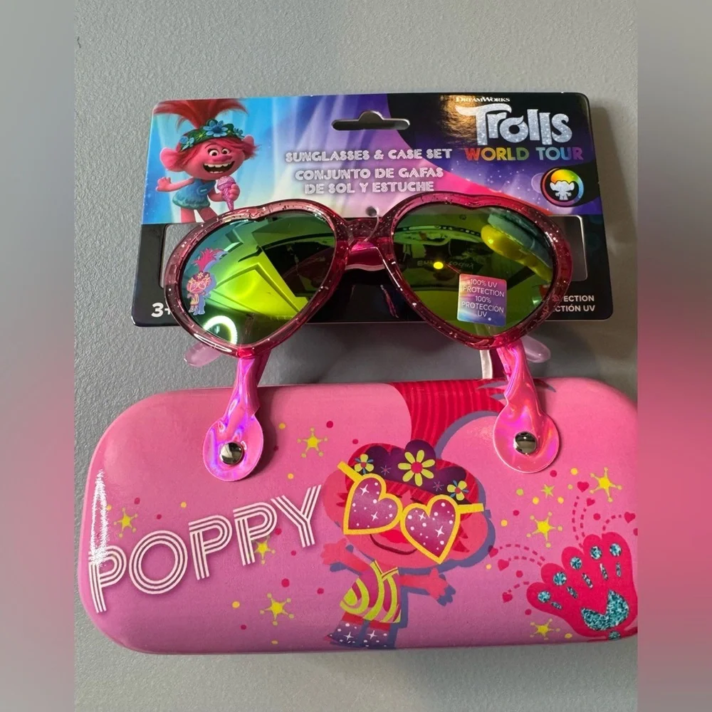 Dreamworks Trolls Pink Sunglasses & Case Set UV protection